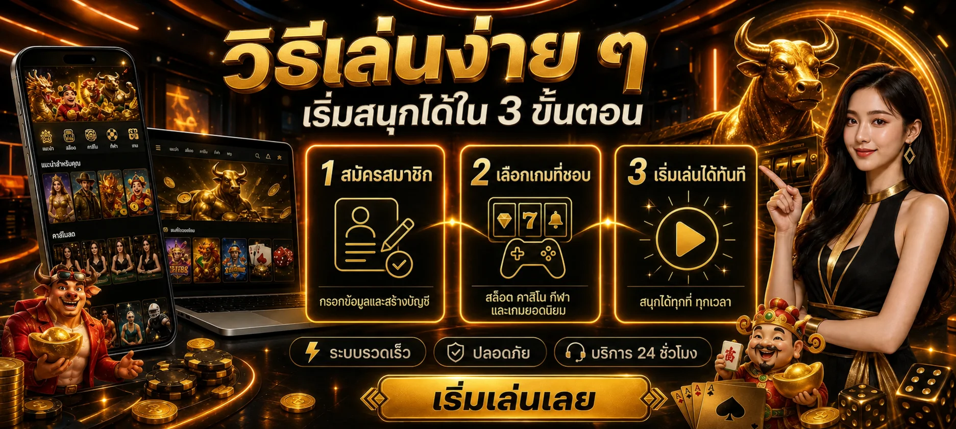 วิธีเริ่มใช้งาน DRAGONGOLD99 สามขั้นตอนบนมือถือ